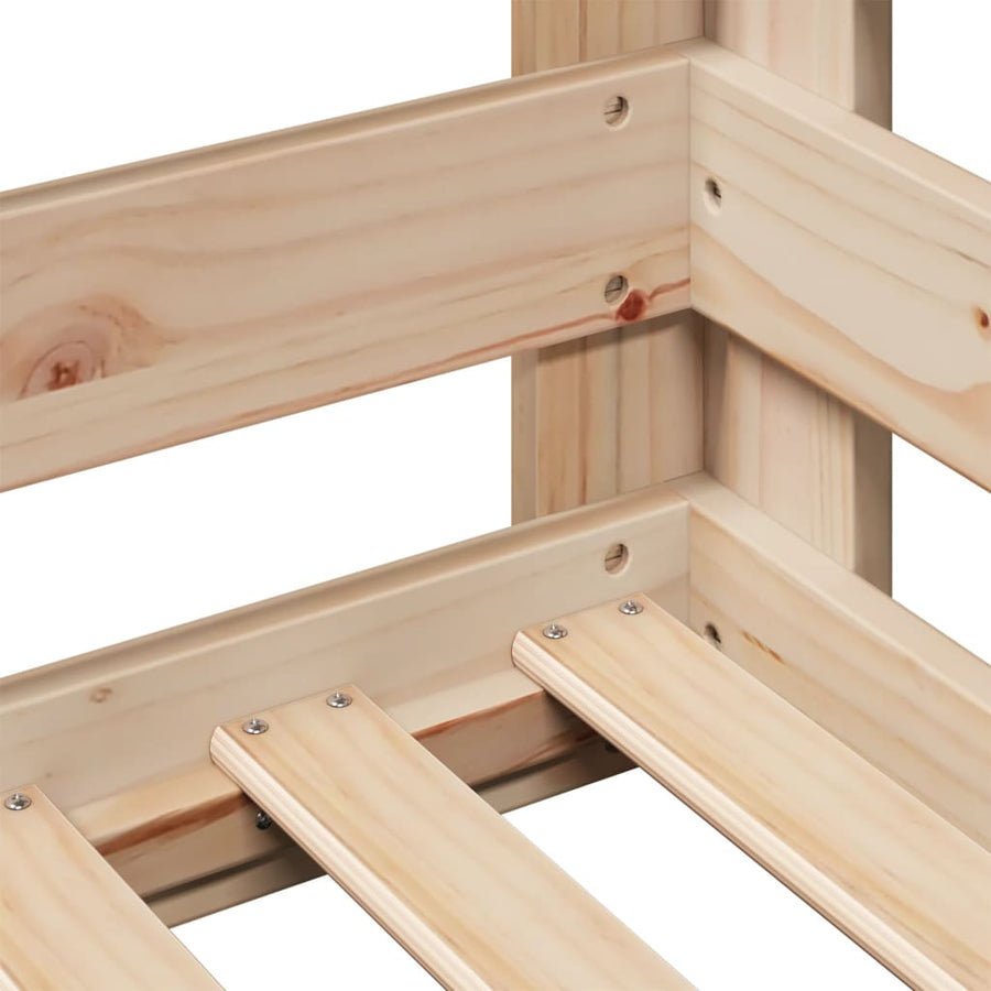 Bedframe zonder matras massief grenenhout 75x190 cm