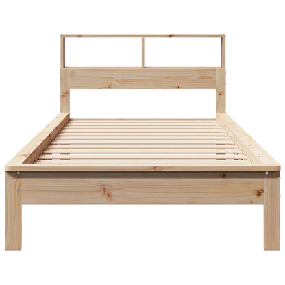 Bed met boekenkast zonder matras massief grenenhout 100x200 cm