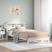 Bed met boekenkast 100x200 cm grenenhout wit
