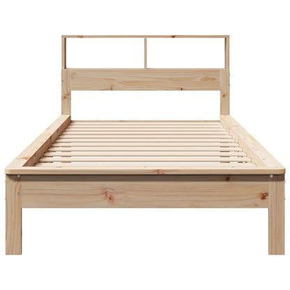 Bed met boekenkast zonder matras massief grenenhout 90x200 cm