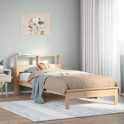 Bed met boekenkast zonder matras massief grenenhout 90x200 cm