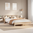 Bed met boekenkast zonder matras massief grenenhout 120x190 cm