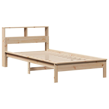 Bed met boekenkast zonder matras massief grenenhout 90x190 cm