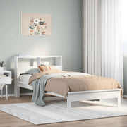 Bed met boekenkast grenenhout wit 90x190 cm