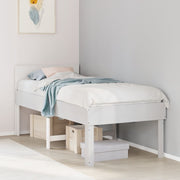 Bedframe massief grenenhout wit 90x190 cm