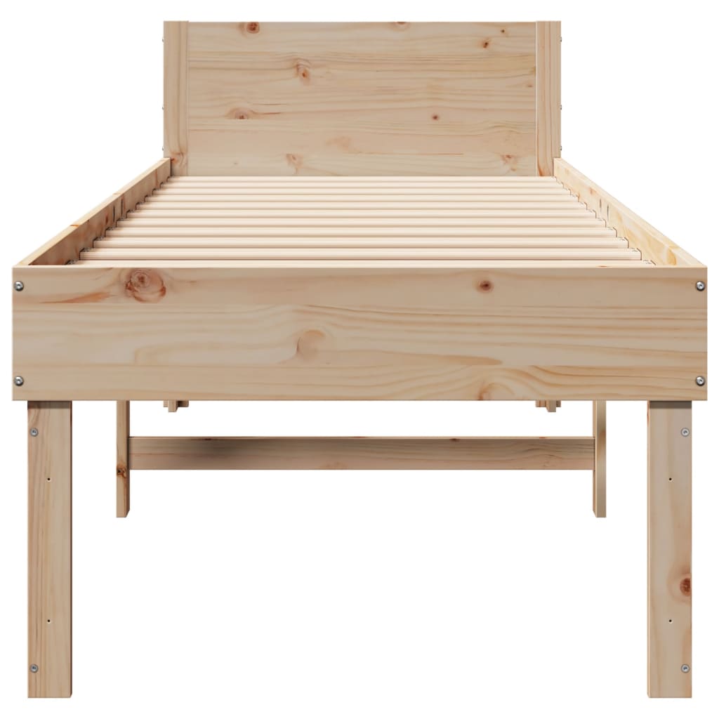 Bedframe zonder matras massief grenenhout 75x190 cm