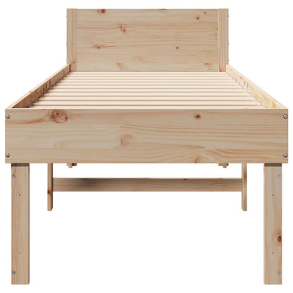 Bedframe zonder matras massief grenenhout 75x190 cm
