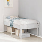 Bed frame without mattress solid pine white 75x190 cm