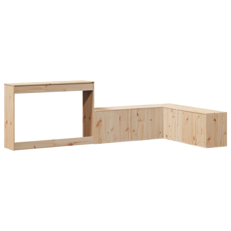Nachtkastje Met Bureau Massief Grenenhout 232 x 122 x 75 cm Naturel