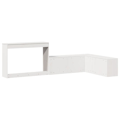 Nachtkastje met bureau 232x122x75 cm massief grenenhout wit