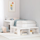 Nightstand with desk white 232x122x75 cm solid pine wood