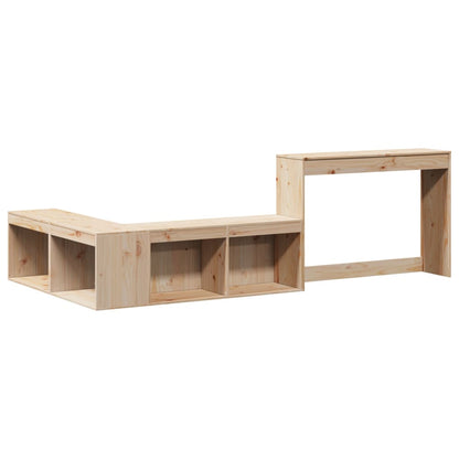 Nachtkastje met bureau 222x107x75 cm massief grenenhout