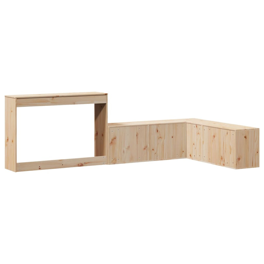 Nachtkastje met bureau 222x107x75 cm massief grenenhout