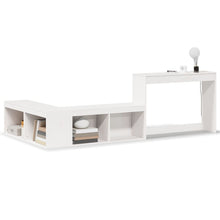 Nachtkastje met bureau 222x107x75 cm massief grenenhout wit