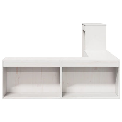 Nachtkastje met bureau 232x112x75 cm massief grenenhout wit