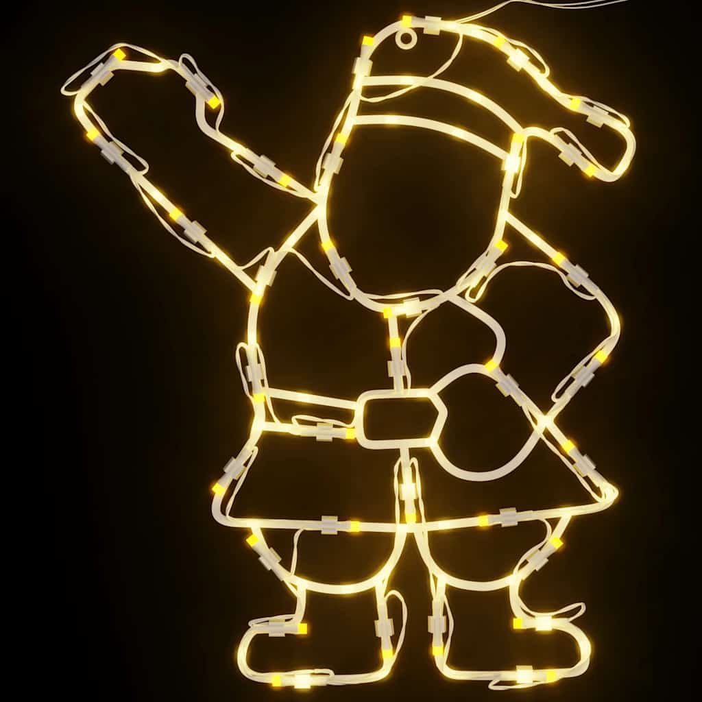 Kerstverlichting silhouet van de kerstman2 st 35 LEDs warm wit