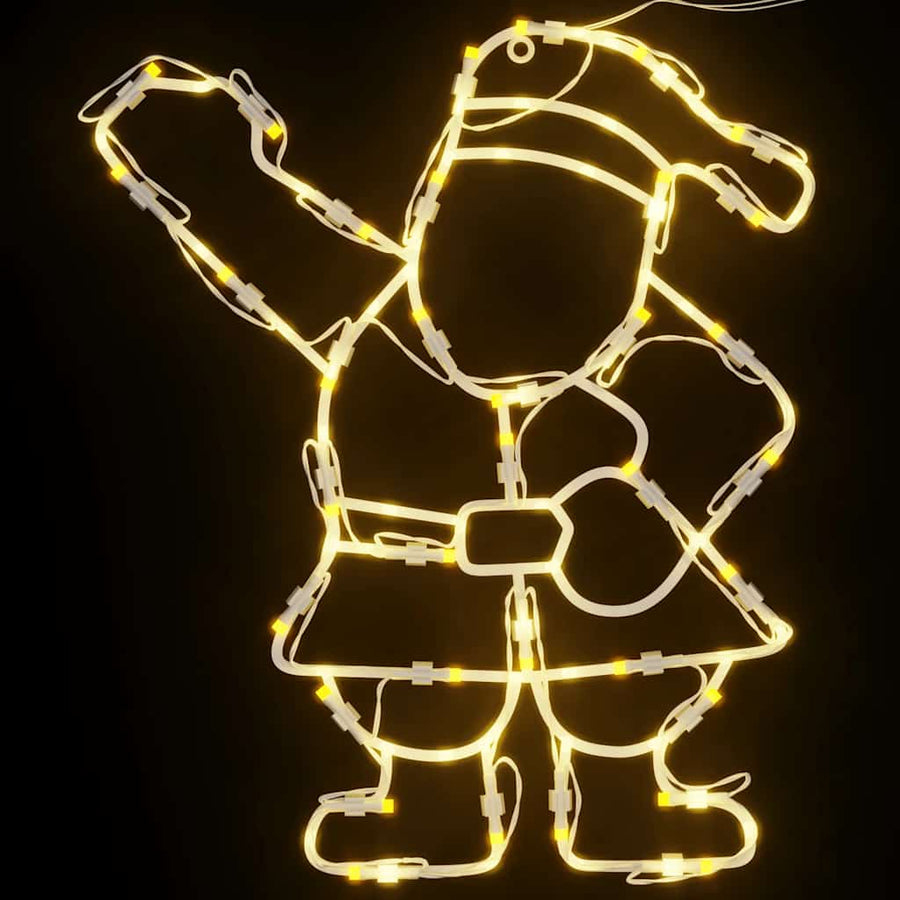 Kerstverlichting silhouet van de kerstman2 st 35 LEDs warm wit