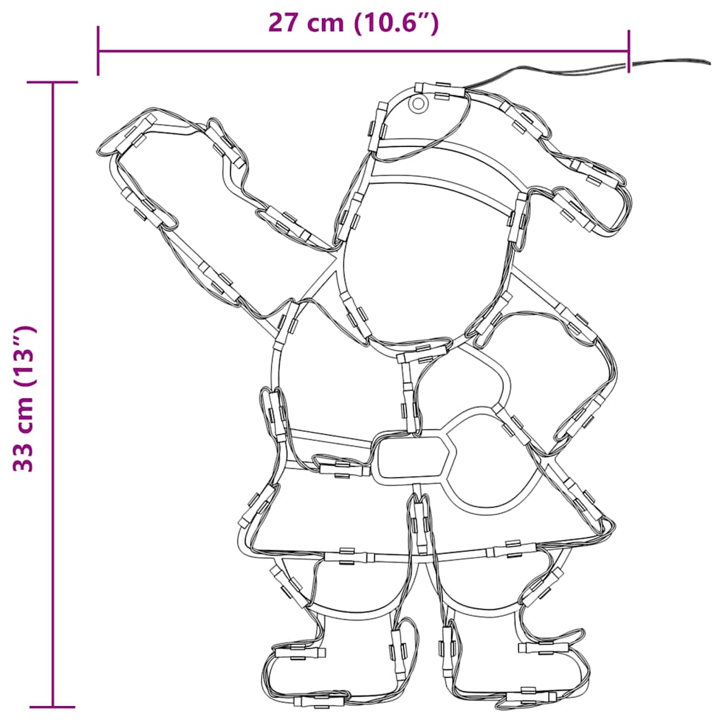 Kerstverlichting silhouet van de kerstman2 st 35 LEDs warm wit