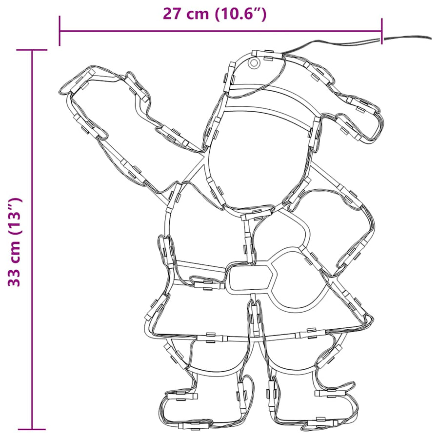 Kerstverlichting silhouet van de kerstman2 st 35 LEDs warm wit