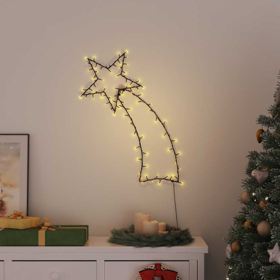 Kerstverlichting vallende ster silhouet 115 LEDs warm wit
