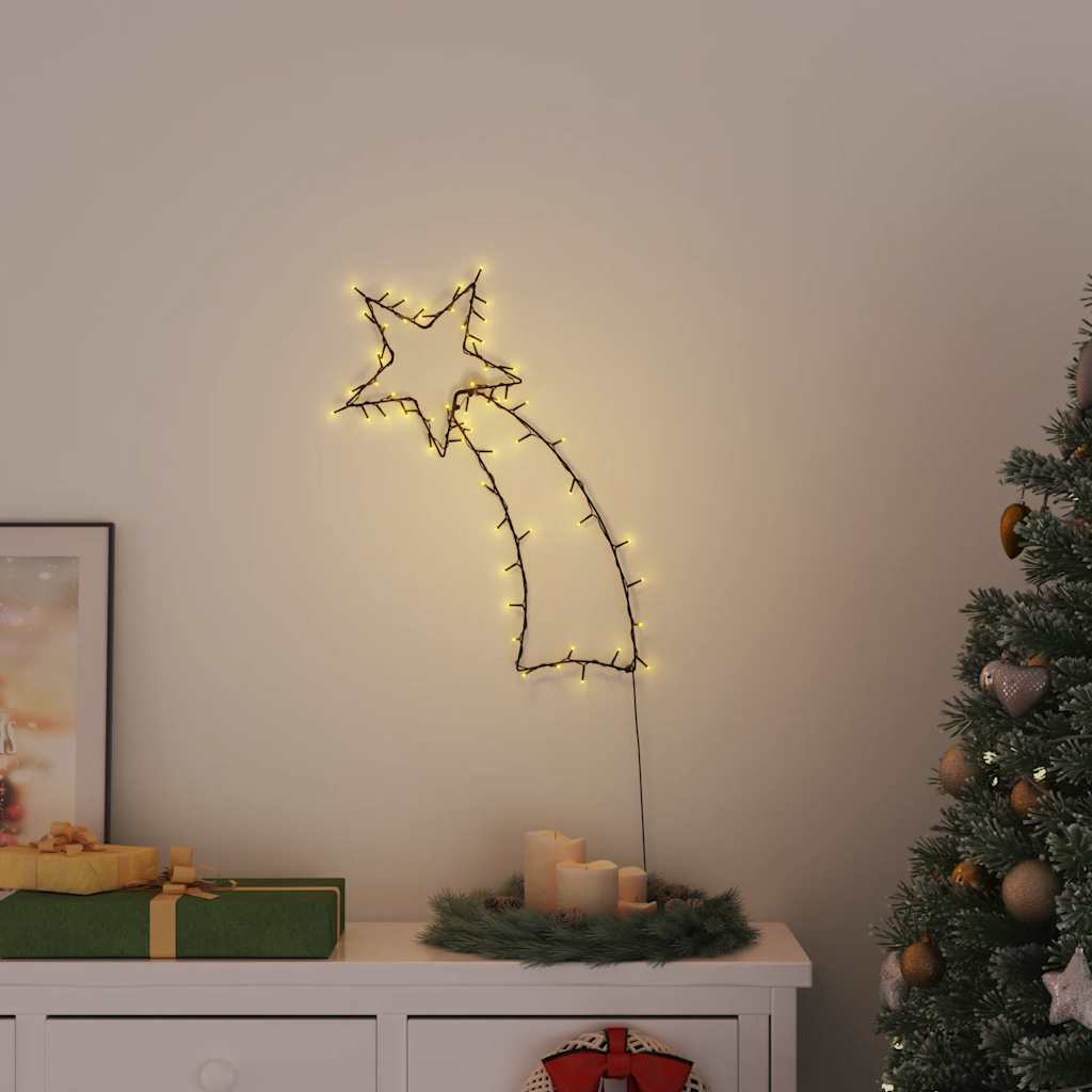 Kerstverlichting vallende ster silhouet 80 LEDs warm wit