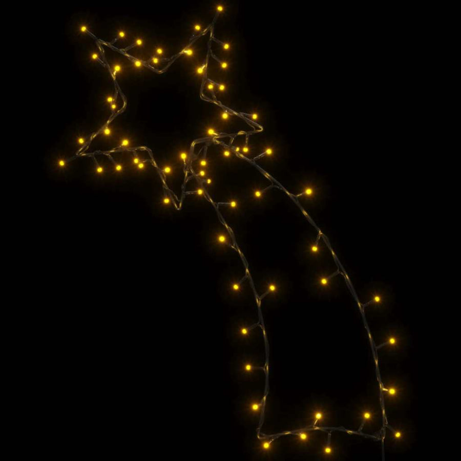 Kerstverlichting vallende ster silhouet 80 LEDs warm wit