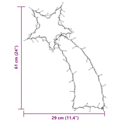 Kerstverlichting vallende ster silhouet 80 LEDs warm wit
