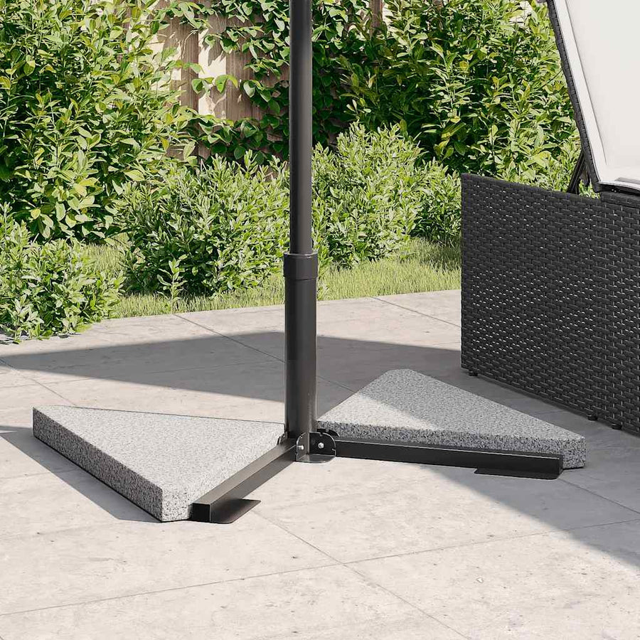 Parasolvoetplaten 2 st driehoekig 14 kg graniet grijs