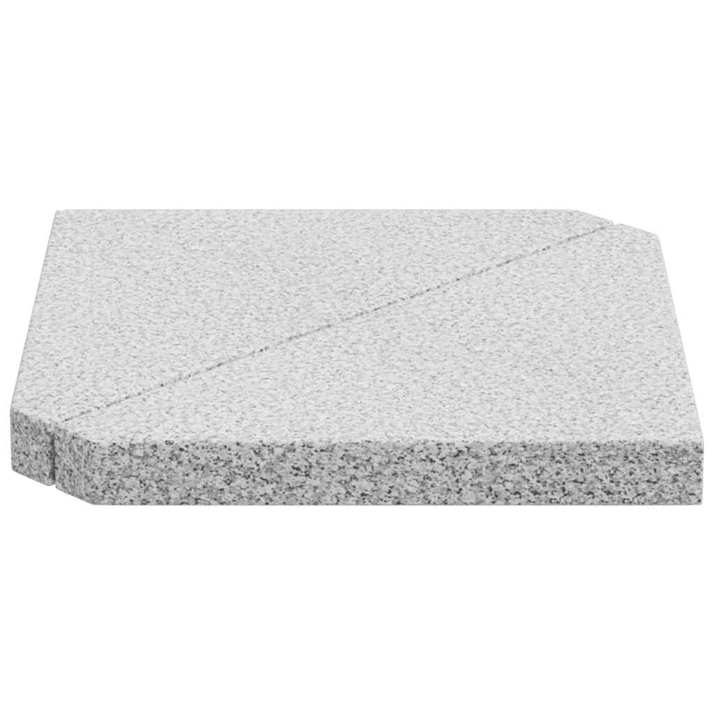 Parasolvoetplaten 2 st driehoekig 14 kg graniet grijs
