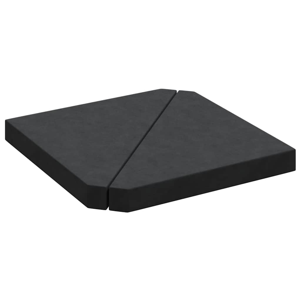 Parasolvoetplaten 2 St Driehoekig 14 Kg Graniet Zwart