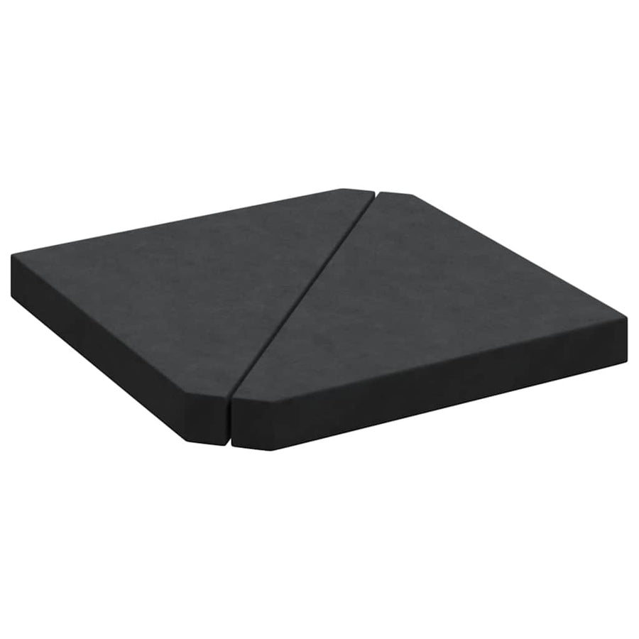 Parasolvoetplaten 2 St Driehoekig 14 Kg Graniet Zwart