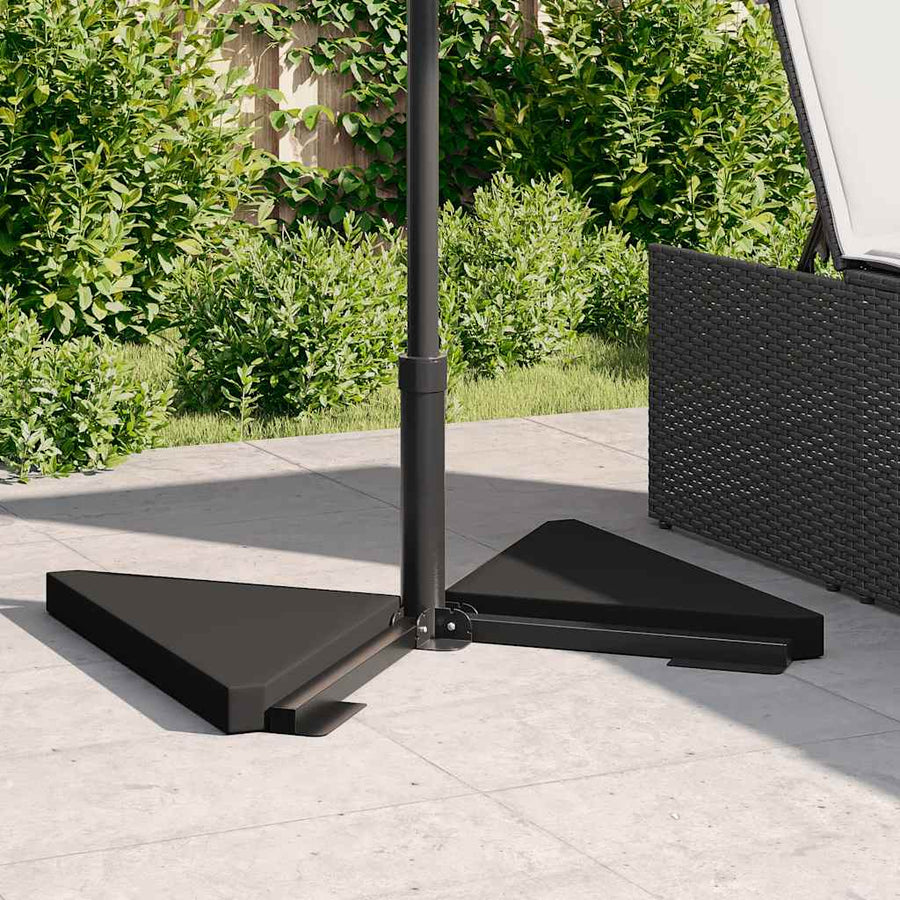 Parasolvoetplaten 2 St Driehoekig 14 Kg Graniet Zwart