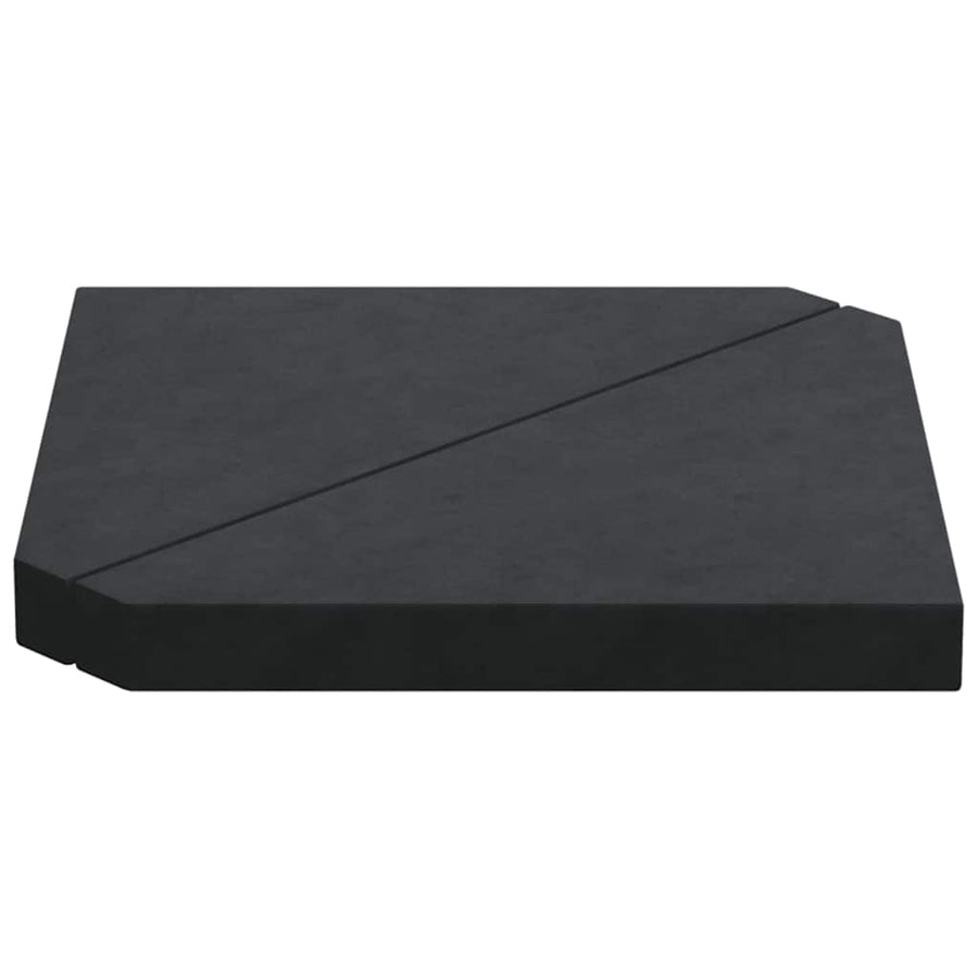Parasolvoetplaten 2 St Driehoekig 14 Kg Graniet Zwart