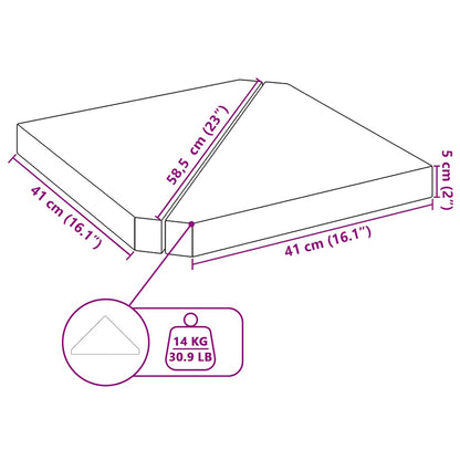 Parasolvoetplaten 2 St Driehoekig 14 Kg Graniet Zwart