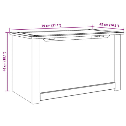 Opbergkist met deksel Panama 79x42x46 cm massief grenenhout
