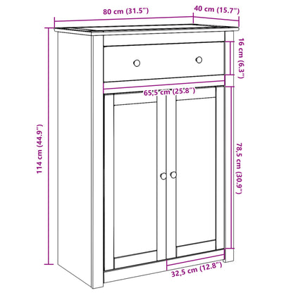 Schoenenkast Panama 80x40x114 cm massief grenenhout