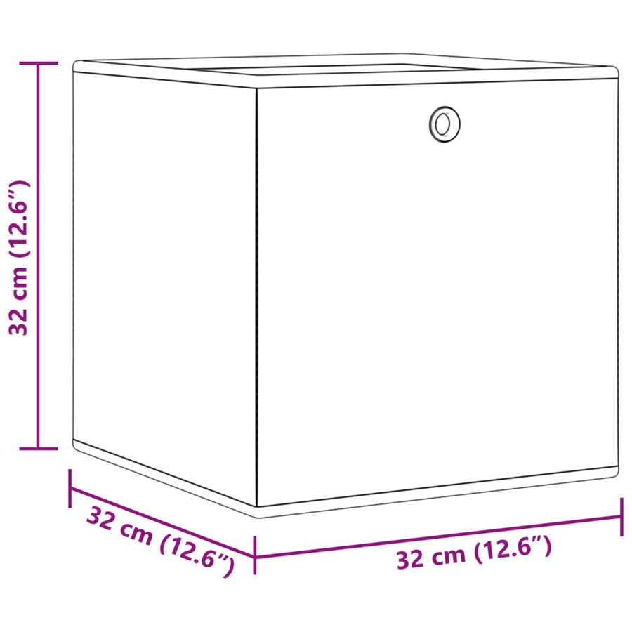 Opbergboxen 4 st inklapbaar 32x32x32 cm ongeweven stof crème