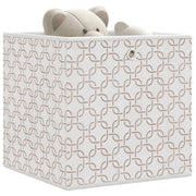 Opbergboxen 4 st 32x32x32 cm ongeweven stof crème
