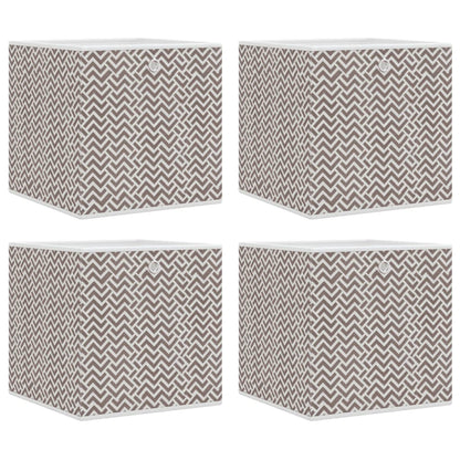 Opbergboxen 4 st inklapbaar 32x32x32 cm ongeweven stof bruin