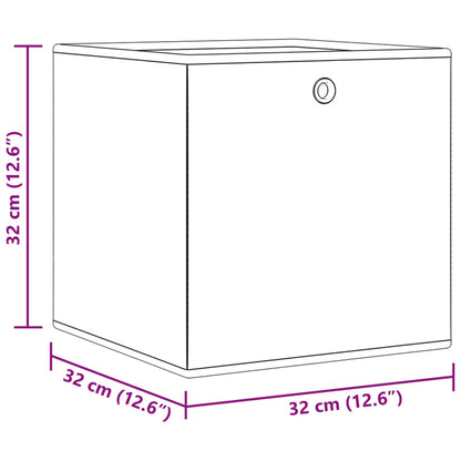 Opbergboxen 10 st inklapbaar 32x32x32 cm ongeweven stof bruin