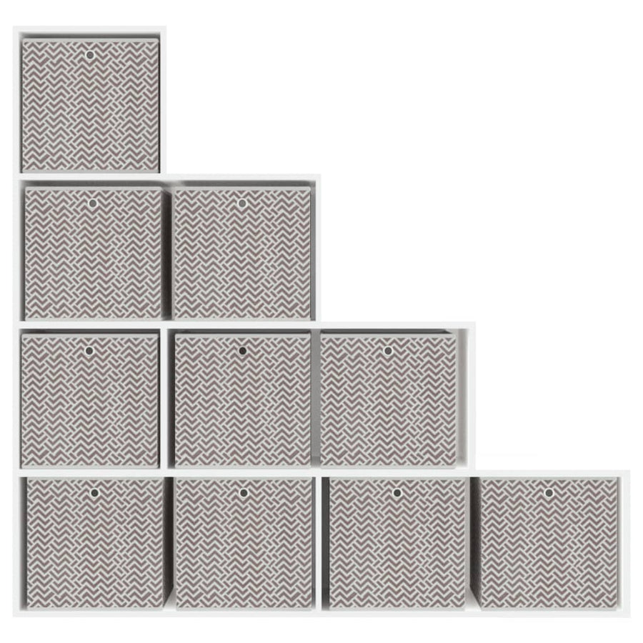 Opbergboxen 10 st inklapbaar 32x32x32 cm ongeweven stof bruin