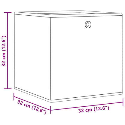 Opbergboxen 4 st inklapbaar 32x32x32 cm ongeweven stof grijs