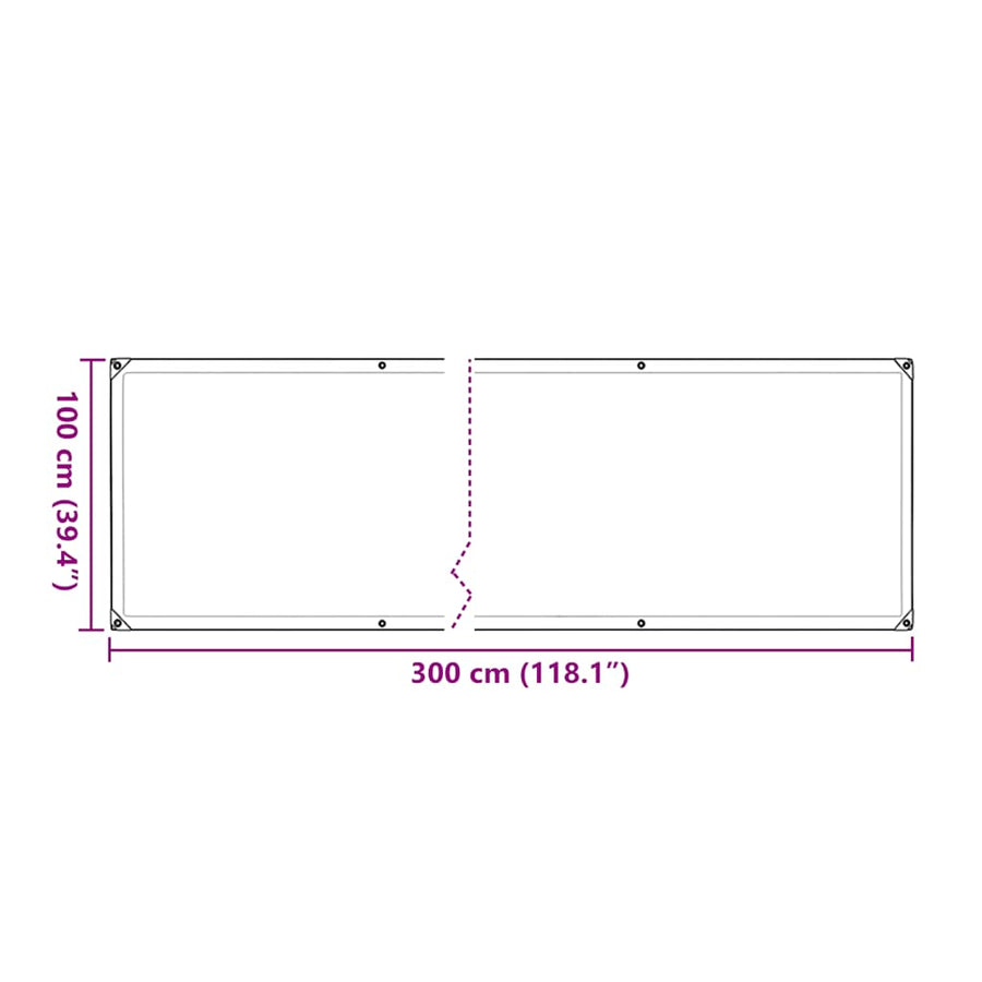 Plantenafdekking met zeilringen 1x3 m polyethyleen