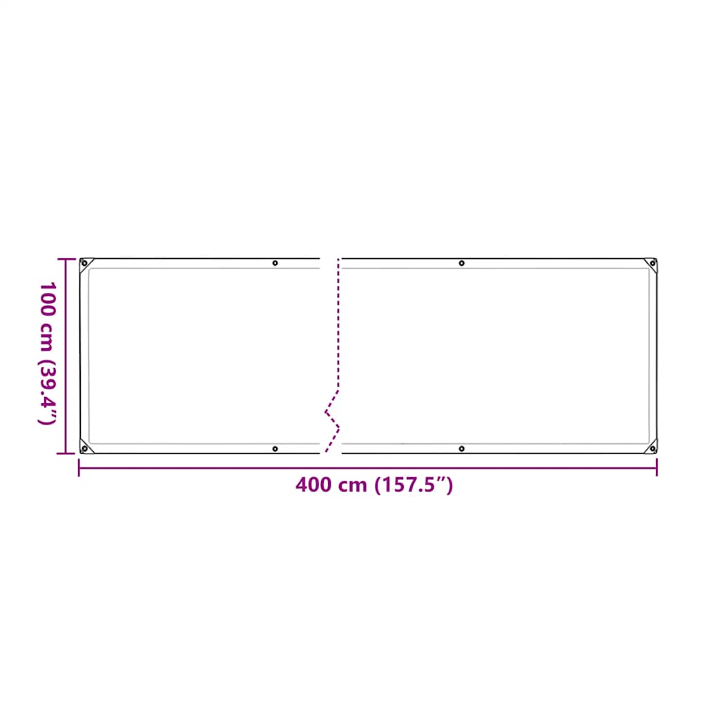 Plantenafdekking met zeilringen 1x4 m polyethyleen