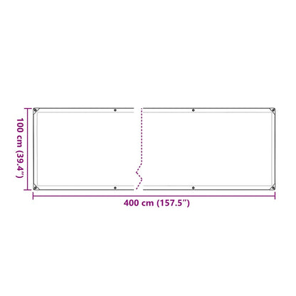 Plantenafdekking met zeilringen 1x4 m polyethyleen