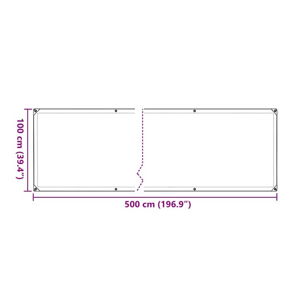 Plantenafdekking met zeilringen 1x5 m polyethyleen