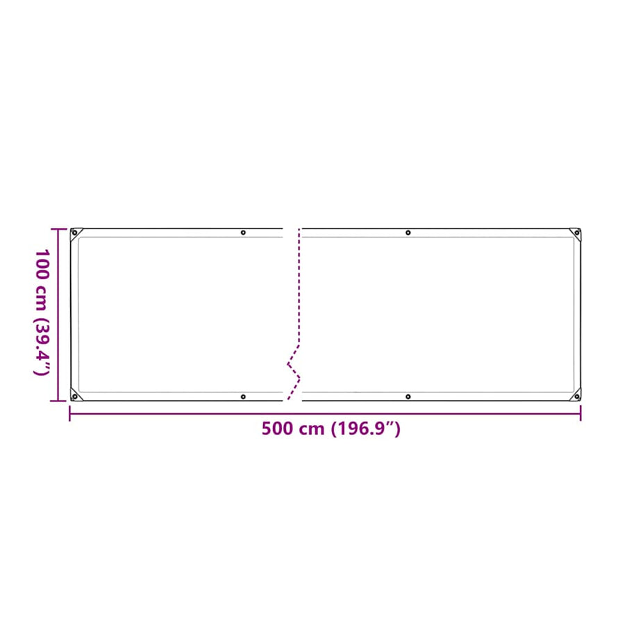 Plantenafdekking met zeilringen 1x5 m polyethyleen