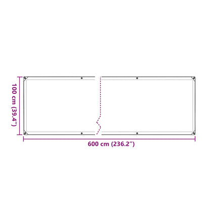 Plantenafdekking met zeilringen 1x6 m polyethyleen