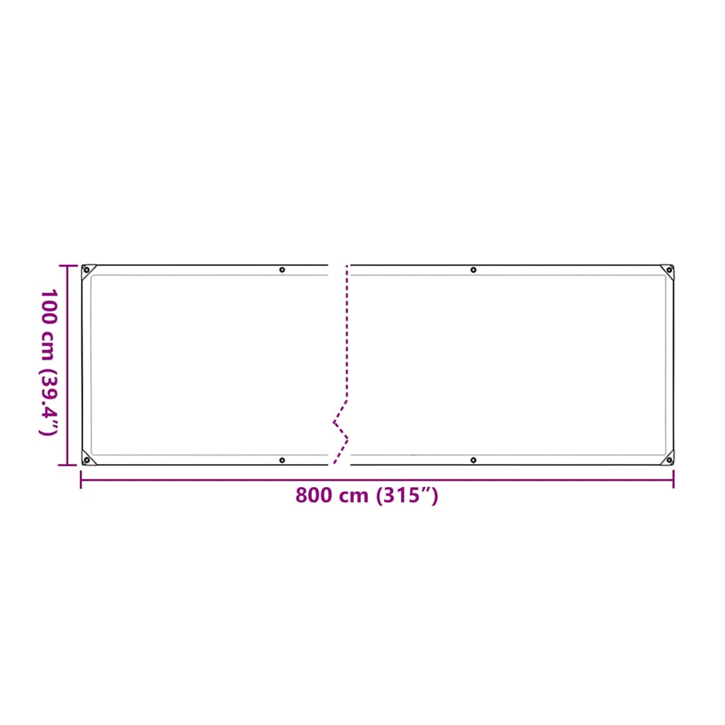 Plantenafdekking met zeilringen 1x8 m polyethyleen