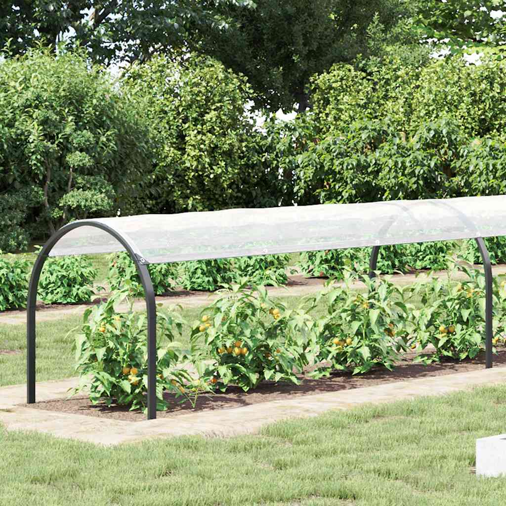 Plantenafdekking met zeilringen 1x10 m polyethyleen